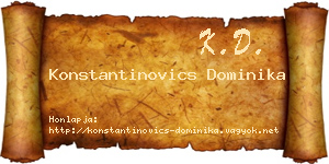 Konstantinovics Dominika névjegykártya